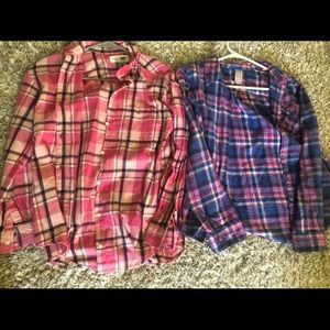 Two flannel button up shirts ☻